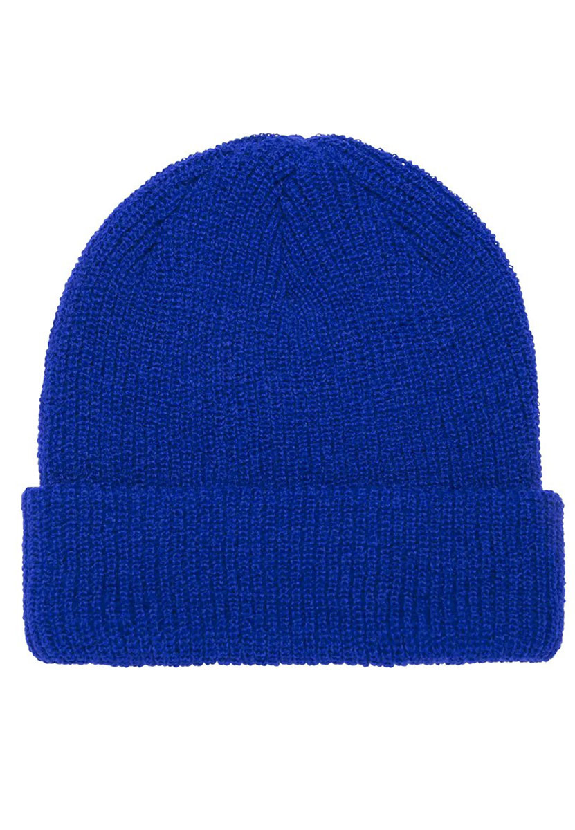 YP BEANIES RIBBET STRIKKET BEANIE MED OMDRAGET KANT Royal